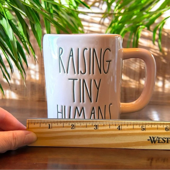 RAE DUNN “Raising Tiny Humans” Soft Pink Artisan Collection Mug by Magenta - Picture 8 of 9